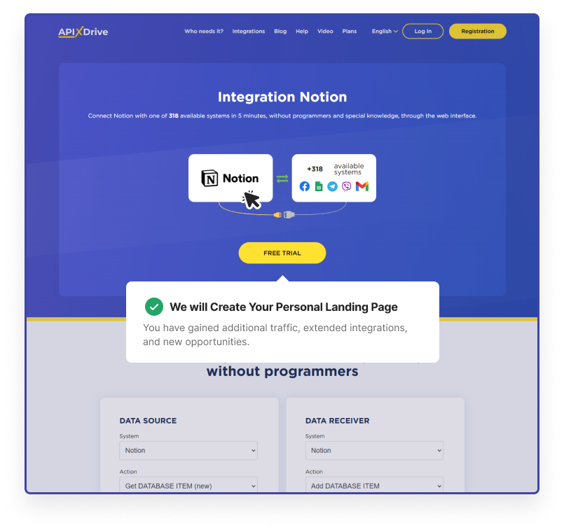 Personal landing page